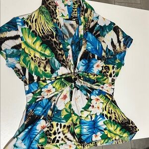 Rafaella Vibrant Jungle Print Blouse